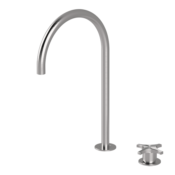  Vòi chậu lavabo xoay 2 lỗ cao 380mm bằng stainless steel Dixi - DXN33 