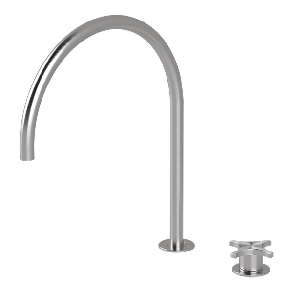  Vòi chậu lavabo xoay 2 lỗ cao 380mm bằng stainless steel Dixi - DXN35 