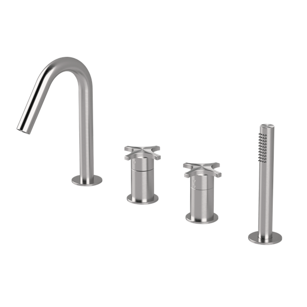  Vòi bồn tắm 4 lỗ gắn thành có vòi sen cầm tay bằng stainless steel Dixi - DXN36 