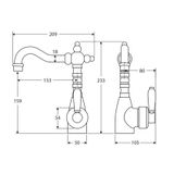  Vòi chậu lavabo cao 233mm xoay 360 độ bằng đồng Ellian - E202103 