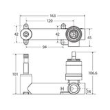  Vòi chậu lavabo gắn tường dài 215mm bằng đồng Ellian - E202106 