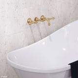  Vòi chậu lavabo gắn tường dài 215mm bằng đồng Ellian - E339102 