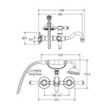  Vòi bồn tắm gắn tường có sen cầm tay bằng đồng Ellian - E339105 