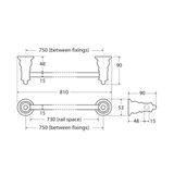  Thanh treo khăn phòng tắm dài 810mm stainless steel Ellian - E81001 