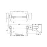  Thanh treo khăn đôi phòng tắm dài 810mm stainless steel Ellian - E81008 