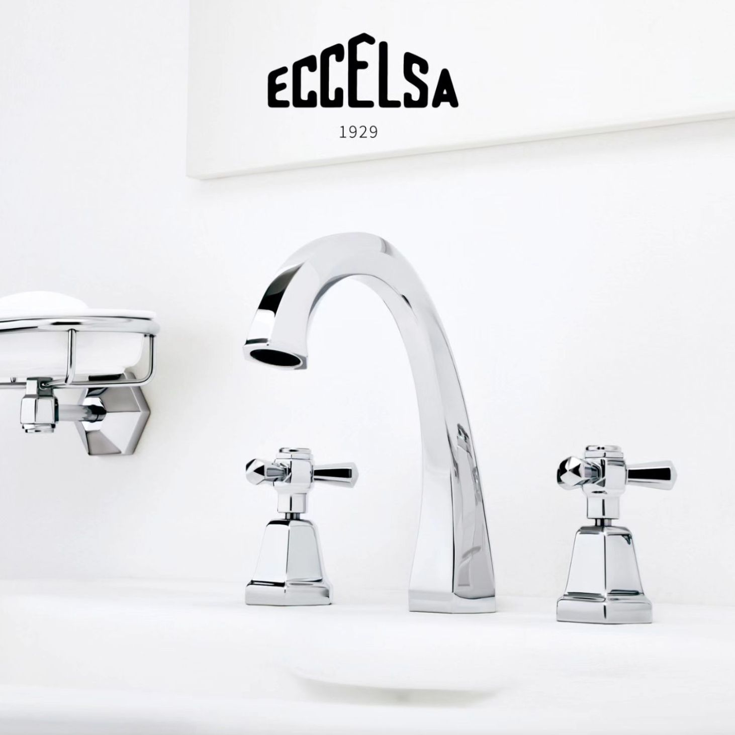  Vòi chậu lavabo 3 lỗ cao 202mm bằng đồng Eccelsa - 3223 