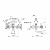  Vòi bồn tắm gắn tường có vòi sen cầm tay bằng đồng Eccelsa - 3274-306FB 