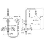  Sen cây gắn tường có vòi sen cầm tay bằng đồng Eccelsa - 3284-33 