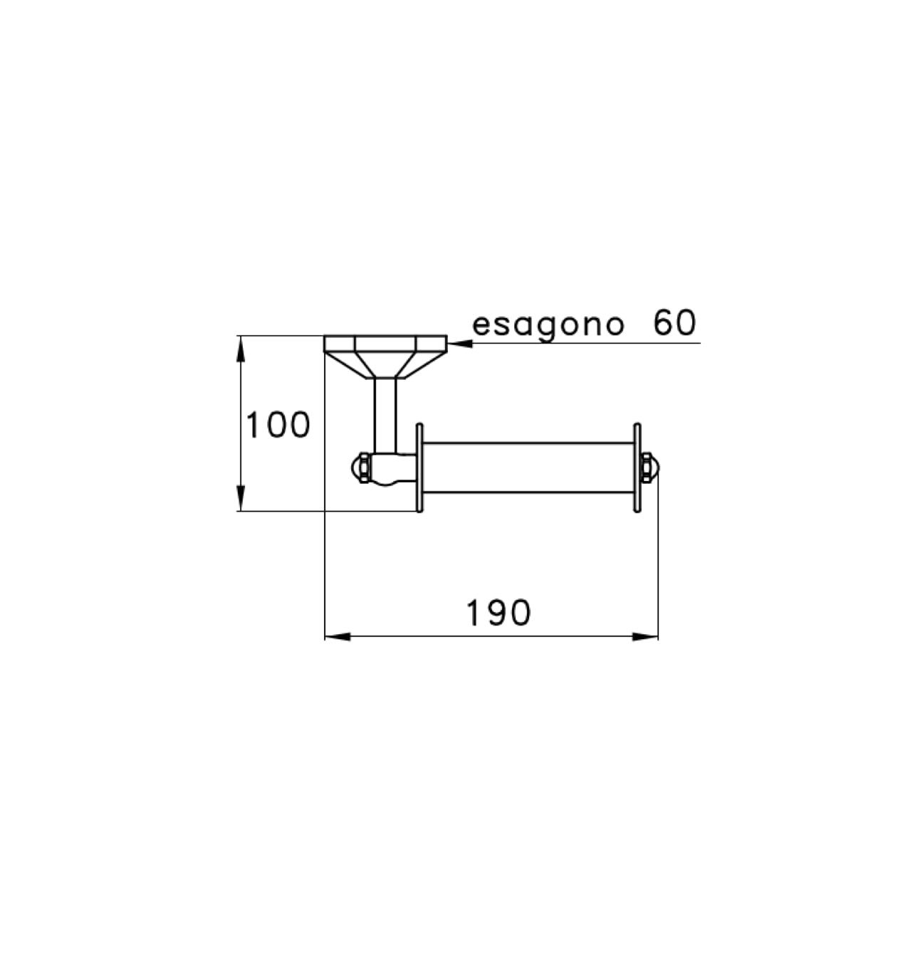  Móc treo giấy vệ sinh không nắp chụp bằng đồng Eccelsa - 1033 