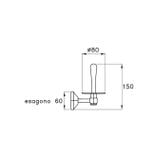 Móc treo giấy vệ sinh đứng không nắp chụp bằng đồng Eccelsa - 1035 