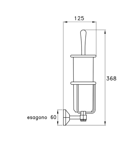  Cọ chà rửa vệ sinh toilet treo tường bằng đồng Eccelsa - 1052 