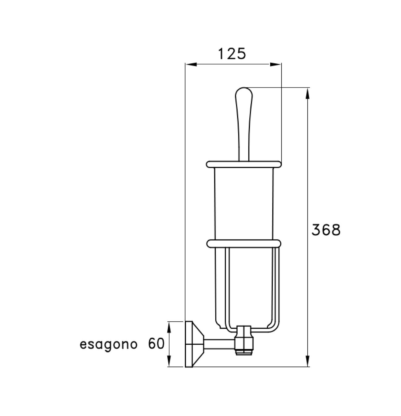  Cọ chà rửa vệ sinh toilet treo tường bằng đồng Eccelsa - 1052 