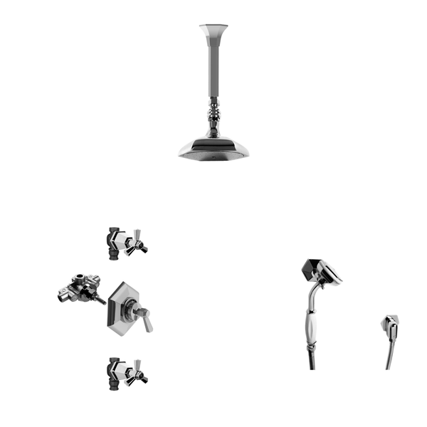  Vòi sen âm trần điều chỉnh nhiệt độ có vòi sen cầm tay bằng đồng Eccelsa - ECC-CSHOWER1 