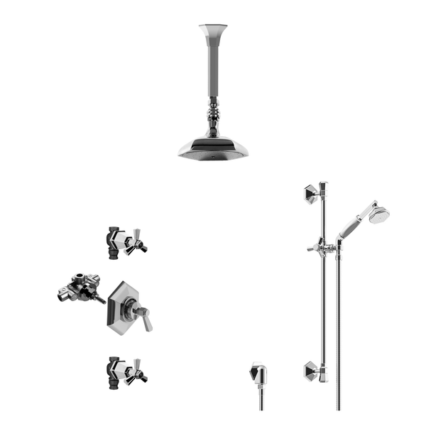  Vòi sen âm trần điều chỉnh nhiệt độ có vòi sen cầm tay bằng đồng Eccelsa - ECC-CSHOWER2 