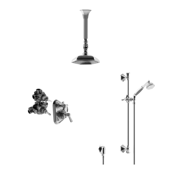  Vòi sen âm trần điều chỉnh nhiệt độ có vòi sen cầm tay bằng đồng Eccelsa - ECC-CSHOWER4 