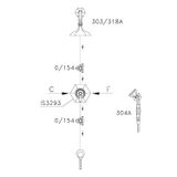  Vòi sen gắn tường điều chỉnh nhiệt độ có vòi sen cầm tay bằng đồng Eccelsa - ECC-WSHOWER1 