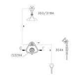  Vòi sen gắn tường điều chỉnh nhiệt độ có vòi sen cầm tay bằng đồng Eccelsa - ECC-WSHOWER3 