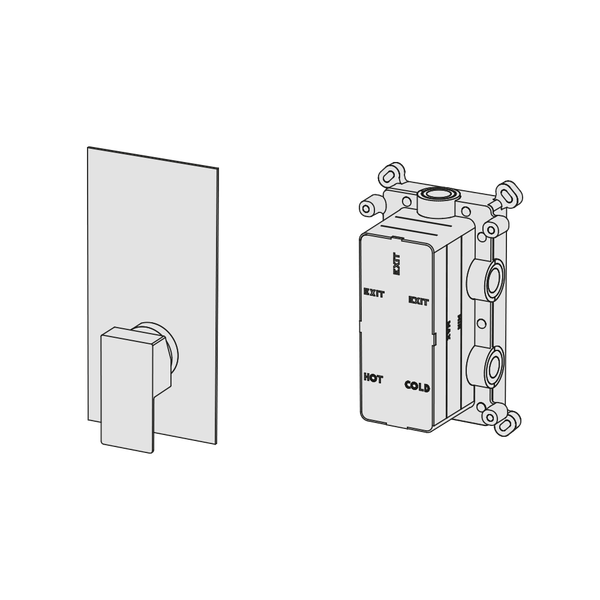  External Part - Bộ trộn 1 đầu ra bằng đồng Hito Cinquantuno - Geda Wellness - EM51 