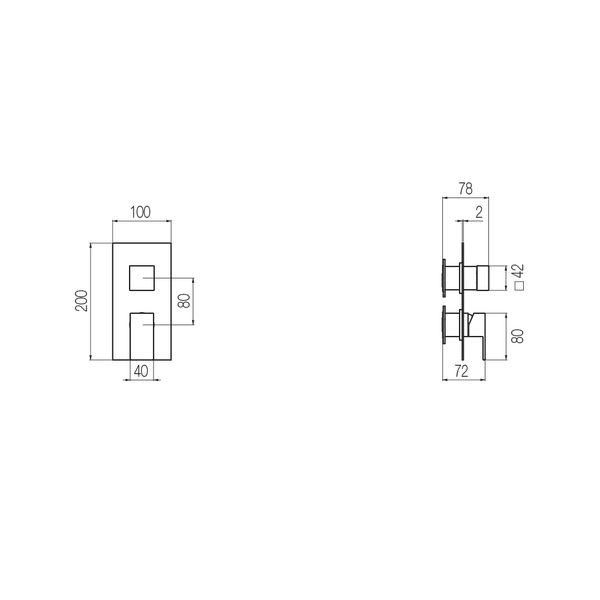  External Part - Bộ trộn 2 đầu ra bằng đồng Hito Cinquantuno - Geda Wellness - EM52 