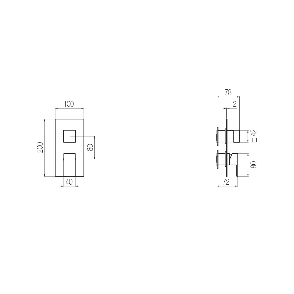  External Part - Bộ trộn 2 đầu ra bằng đồng Hito Cinquantuno - Geda Wellness - EM52 