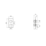  External Part - Bộ trộn 3 đầu ra bằng đồng Hito Cinquantuno - Geda Wellness - EM53 