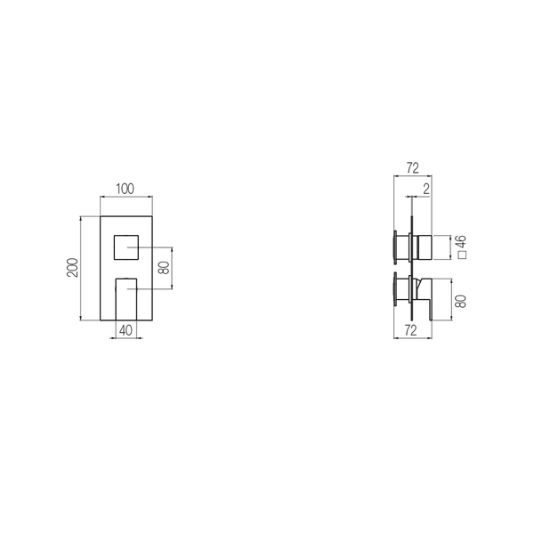  External Part - Bộ trộn 3 đầu ra bằng đồng Hito Cinquantuno - Geda Wellness - EM53 