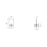  External Part - Bộ trộn 1 đầu ra bằng đồng Hugò - Geda Wellness - EMH1 