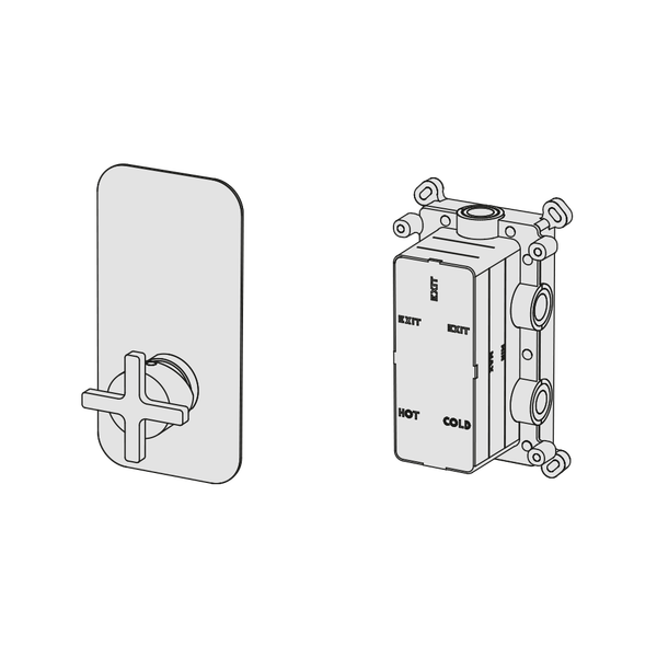  External Part - Bộ trộn 1 đầu ra bằng đồng Hugò - Geda Wellness - EMH1 