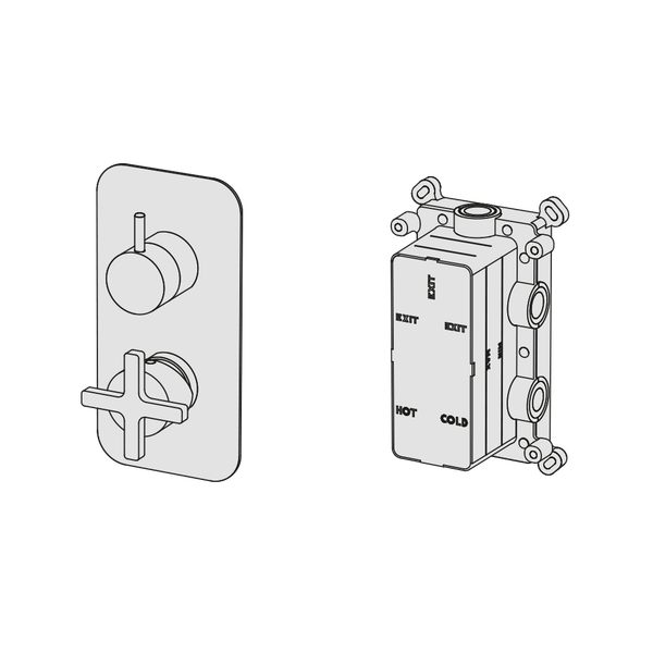  External Part - Bộ trộn 2 đầu ra bằng đồng Hugò - Geda Wellness - EMH2 