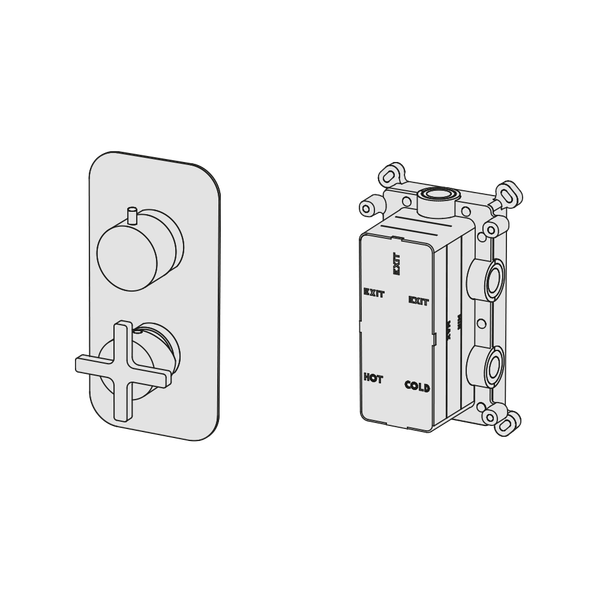  External Part - Bộ trộn 3 đầu ra bằng đồng Hugò - Geda Wellness - EMH3 