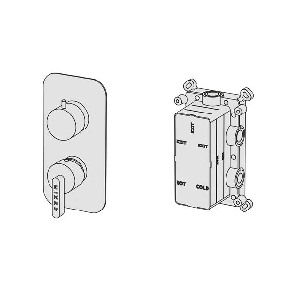  External Part - Bộ trộn 3 đầu ra bằng đồng Koè - Geda Wellness - EMK3 