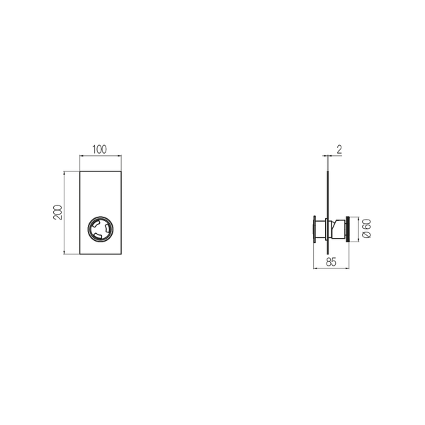  External Part - Bộ trộn 1 đầu ra bằng đồng Tibò - Geda Wellness - EMO1 