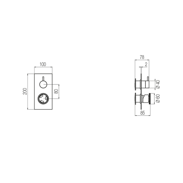  External Part - Bộ trộn 2 đầu ra bằng đồng Tibò - Geda Wellness - EMO2 