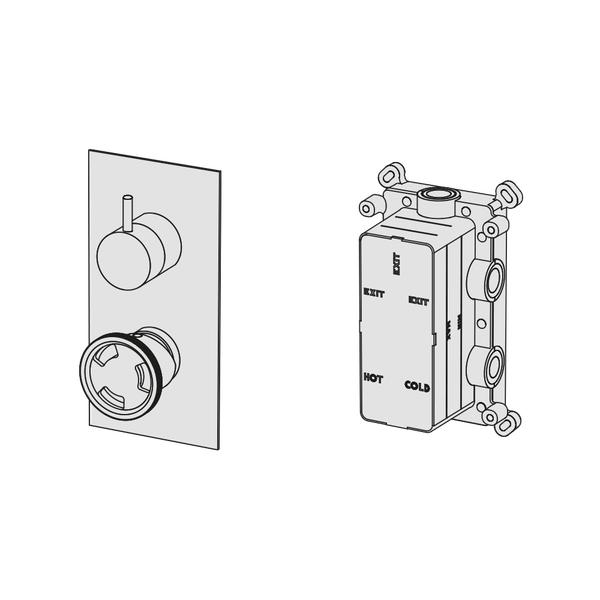  External Part - Bộ trộn 2 đầu ra bằng đồng Tibò - Geda Wellness - EMO2 