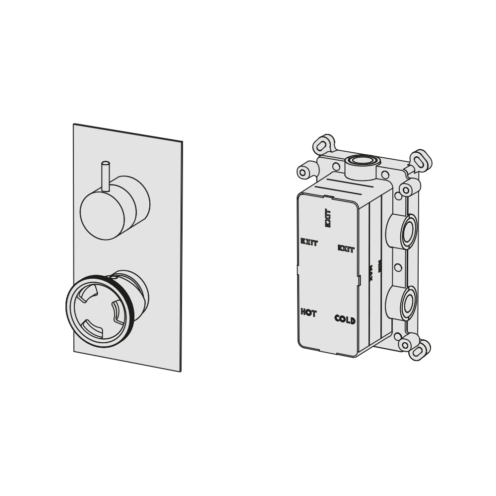  External Part - Bộ trộn 2 đầu ra bằng đồng Tibò - Geda Wellness - EMO2 
