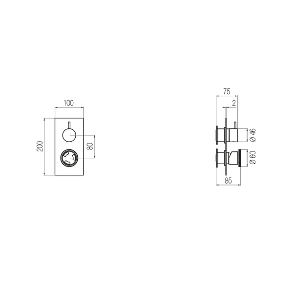  External Part - Bộ trộn 3 đầu ra bằng đồng Tibò - Geda Wellness - EMO3 