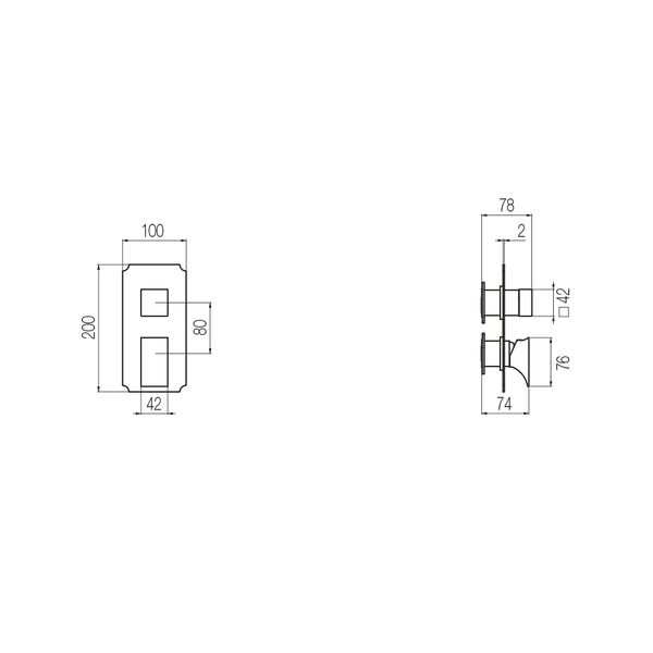  External Part - Bộ trộn 2 đầu ra bằng đồng Rajia - Geda Wellness - EMR2 