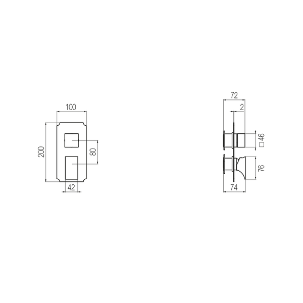  External Part - Bộ trộn 3 đầu ra bằng đồng Rajia - Geda Wellness - EMR3 
