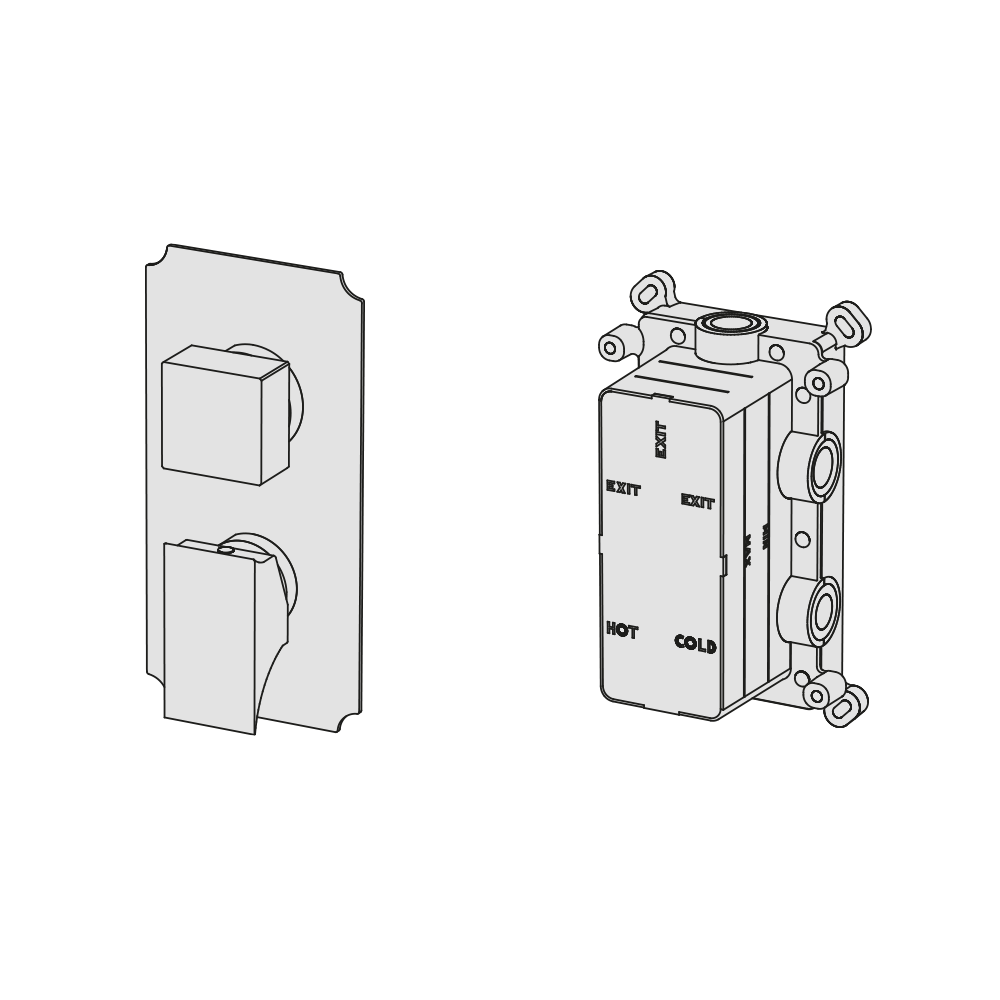  External Part - Bộ trộn 3 đầu ra bằng đồng Rajia - Geda Wellness - EMR3 