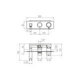  External Part - Bộ trộn điều chỉnh nhiệt độ 2 đầu ra bằng đồng Hito Cinquantuno - Geda Wellness - ET54 