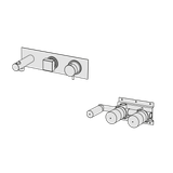  External Part - Bộ trộn điều chỉnh nhiệt độ 2 đầu ra bằng đồng Hito Cinquantuno - Geda Wellness - ET54 