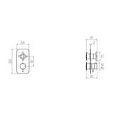  External Part - Bộ trộn điều chỉnh nhiệt độ 2 đầu ra bằng đồng Hugò - Geda Wellness - ETH2 