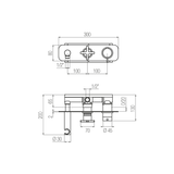  External Part - Bộ trộn điều chỉnh nhiệt độ 2 đầu ra bằng đồng Hugò - Geda Wellness - ETH4 