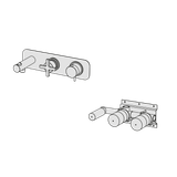  External Part - Bộ trộn điều chỉnh nhiệt độ 2 đầu ra bằng đồng Hugò - Geda Wellness - ETH4 