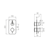  External Part - Bộ trộn điều chỉnh nhiệt độ 2 đầu ra bằng đồng Koè - Geda Wellness - ETK2 