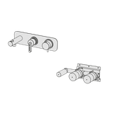  External Part - Bộ trộn điều chỉnh nhiệt độ 2 đầu ra bằng đồng Koè - Geda Wellness - ETK4 