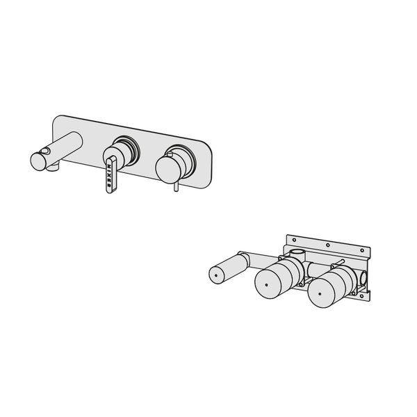  External Part - Bộ trộn điều chỉnh nhiệt độ 2 đầu ra bằng đồng Koè - Geda Wellness - ETK4 