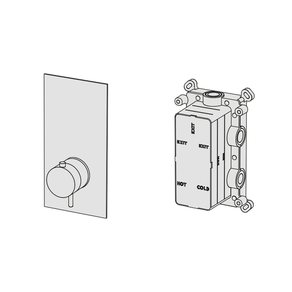  External Part - Bộ trộn điều chỉnh nhiệt độ 1 đầu ra bằng đồng Tibò - Geda Wellness - ETM1 