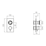  External Part - Bộ trộn điều chỉnh nhiệt độ 2 đầu ra bằng đồng Tibò - Geda Wellness - ETO2 