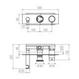  External Part - Bộ trộn điều chỉnh nhiệt độ 2 đầu ra bằng đồng Tibò - Geda Wellness - ETO4 